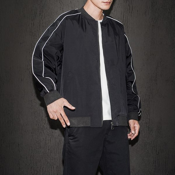 

new 2021 fashion baseball autumn 5xl striped jacket for men man oversize coat casual men's clothing streetwear polyester fok7, Black;brown
