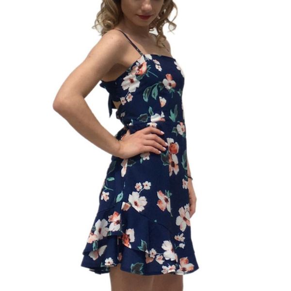 

casual dresses 2021 dress summer ladies print plus size seaside sleeveless sling ruffled chiffon mini, Black;gray