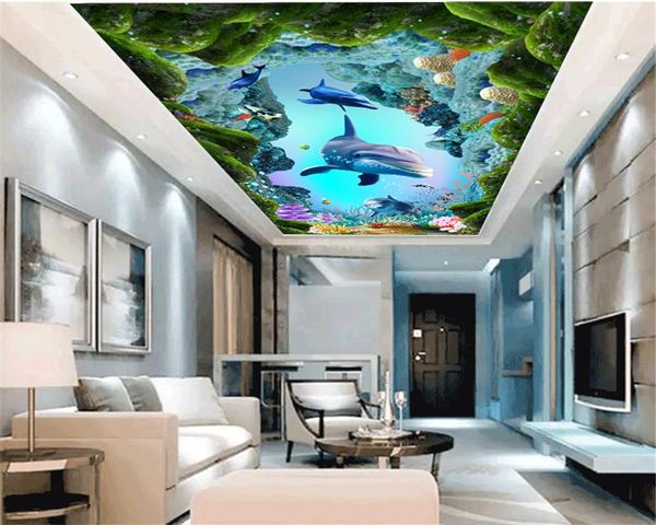 

wallpapers 3d home wallpaper dolphin's beautiful underwater world living room bedroom zenith decoration mural