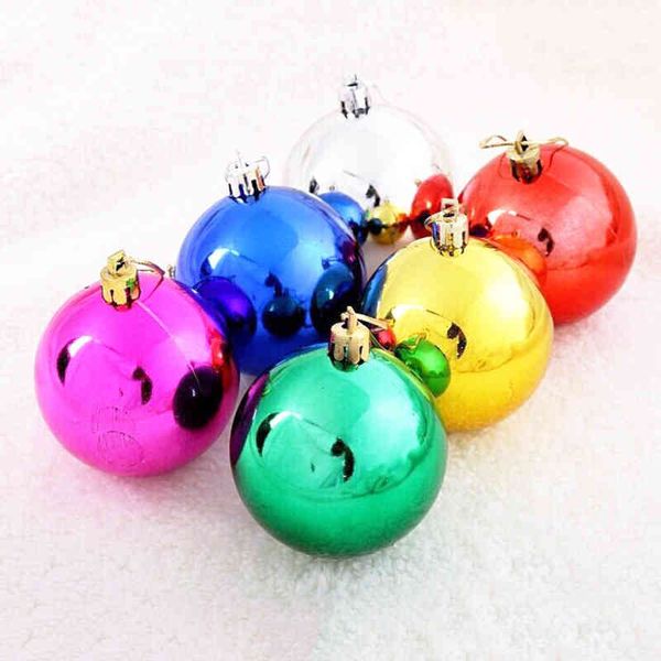 

6-color mixed plastic electroplating color 3 6 / 8cm ornament pendant christmas tree decoration ball