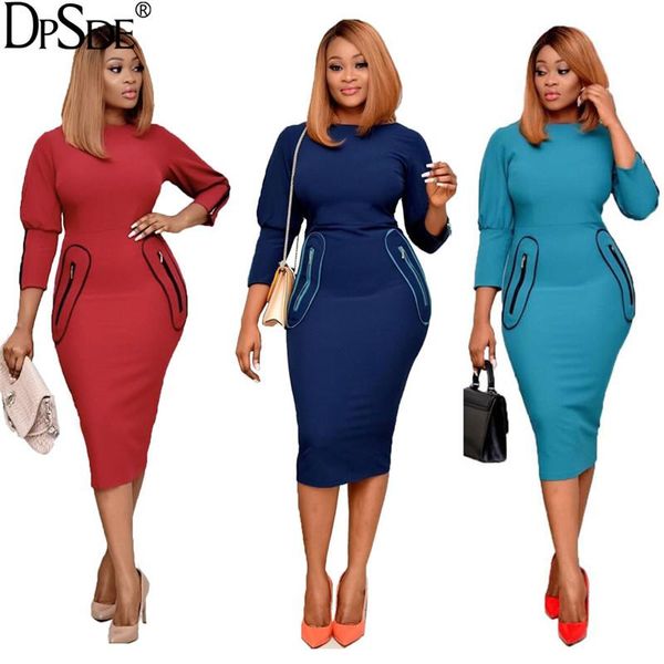 

casual dresses women spring 2021 fashion elegant high street style long sleeve round neck zipper tight mid, Black;gray