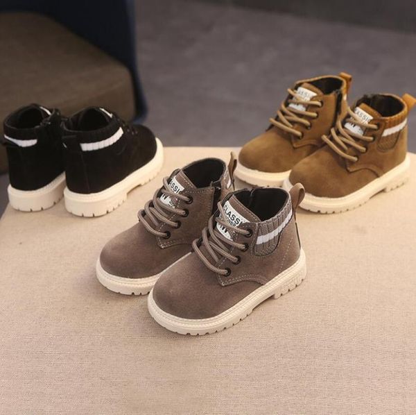 

2021 new children casual shoes autumn winter boots boys shoes fashion leather soft antislip girls boots kids snow, Black;grey