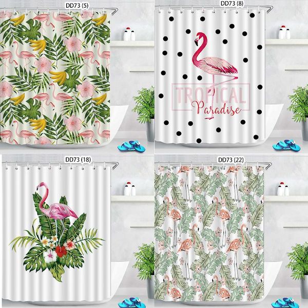 

shower curtains flamingo flowers curtain waterproof bathroom floral gothic decor