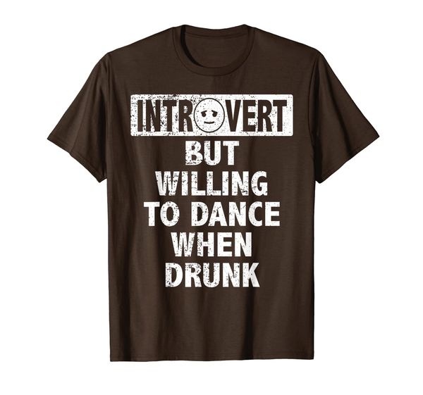 

introvert unite anti social dance drunk go away t-shirt, White;black