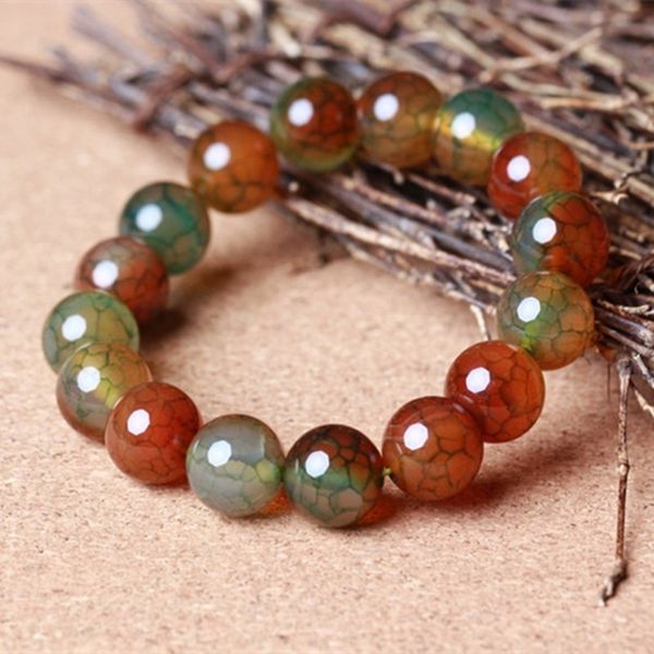 

8-12mm peacock dragon agate bracelet fashion bracelet agate jewelry, Black