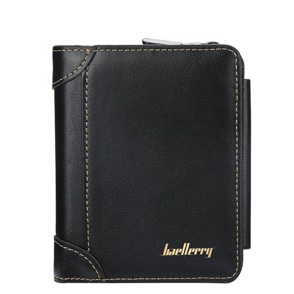 

wallets 2021luxurious brand men pu leather short wallet with zipper coin pocket vintage big capacity male money purse card holder, Red;black