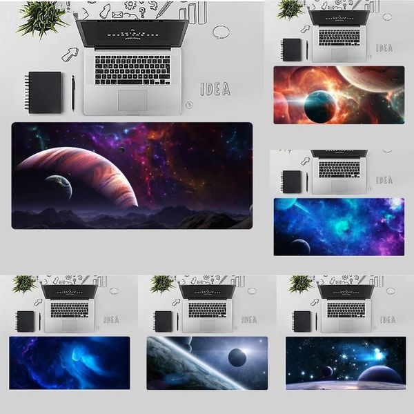 

mouse pads & wrist rests universe starry blue purple sky keyboards rubber gaming table protect game office work mat pad non-slip lapcush