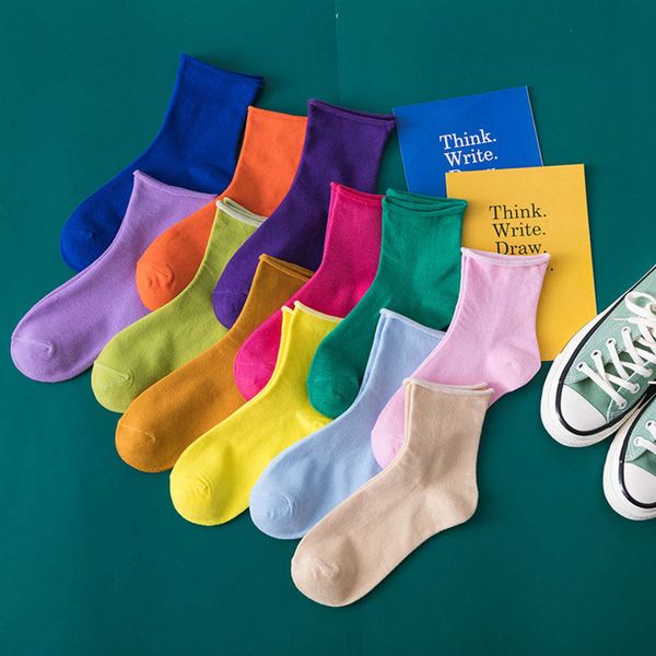 

crimped candy color sweet pile college style, Black;white