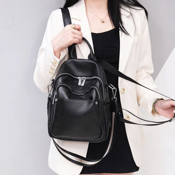 

fashion leather backpack women's leisure large capacity student schoolbag f163