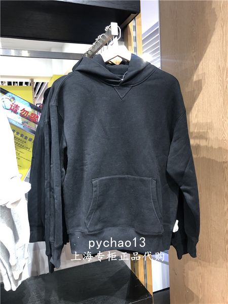 

brand hoodie gap men's simple loose sweater new pullover off shoulder sleeve 627533 826068, Black