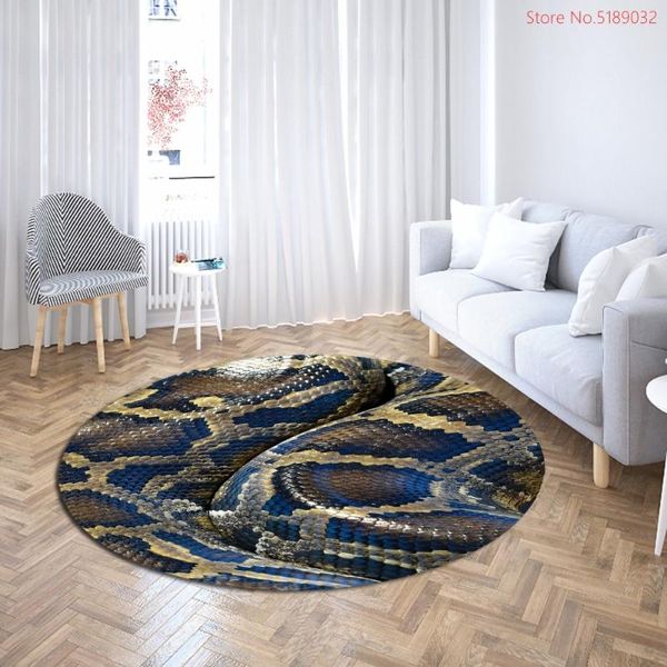 

carpets round carpet snake animals print floor mat area rugs bedside anti-slip rug doormat home decor drop mats