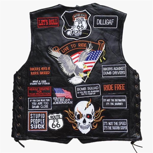 

motorcycle apparel summer jacket sheepskin street moto biker leather vest mens punk retro casual clothing s-xxxxl