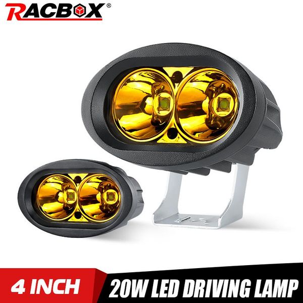 

working light 4 inch 20w led work car driving lamp headlight spot 2000lm yellow for motorcycle offroad suv atv