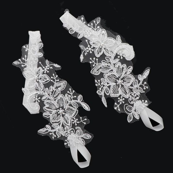 

belts 2pcs lace flower bridal anklets barefoot sandals beach foot chain white, Black;brown