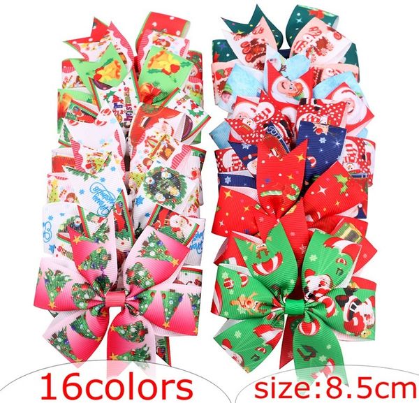 

over 16colors ins big girls xmas christmas colorful accessories fashion lovely hairbands headbands ribbon hair, Slivery;white