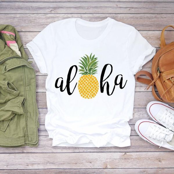 

men beach casual cute mens print summer pineapple fruit camisa ladies t shirts graphic female tee, White;black