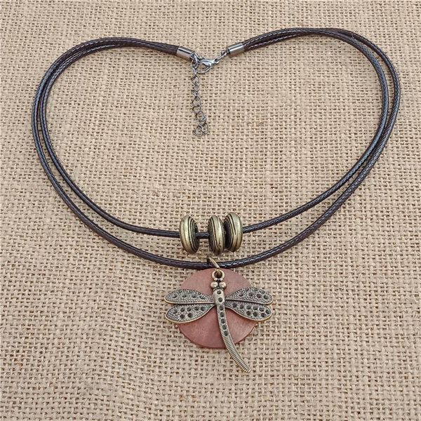 

chokers tan dongdong brand vintage necklace double neck wear woman wooden statement pendant, Golden;silver
