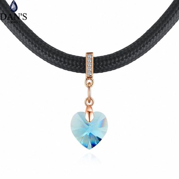 

pendant necklaces dan's 8 colors real rose gold color austrian crystals sweater necklace for women monkey style #132315, Silver