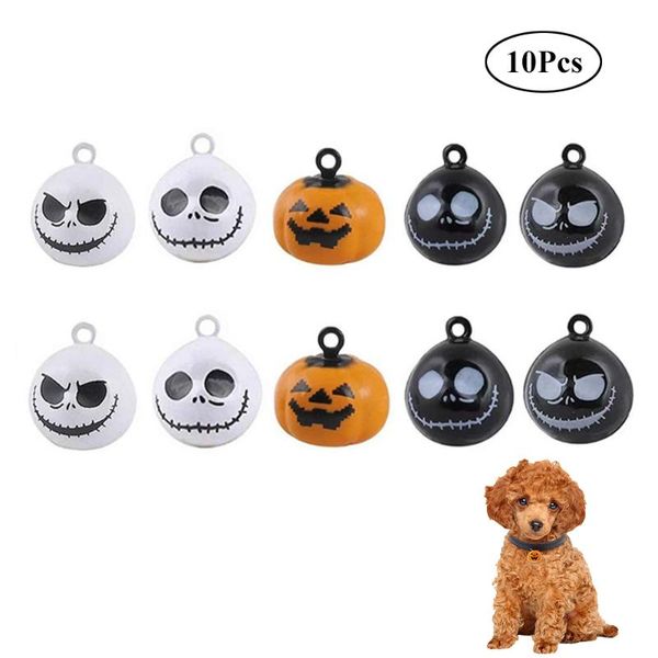 

dog tag,id card hptyfd 10 pcs pet halloween bells pumpkin ghost printed metal pendant for puppy kitten festival party handmade supplies