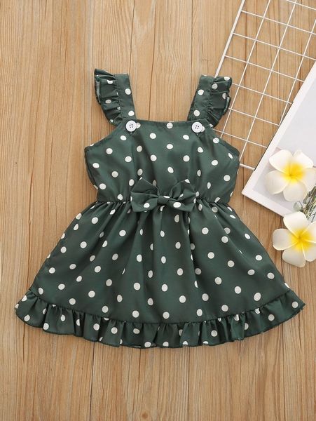 

baby girl polka dot bow cami dress she, Red;yellow