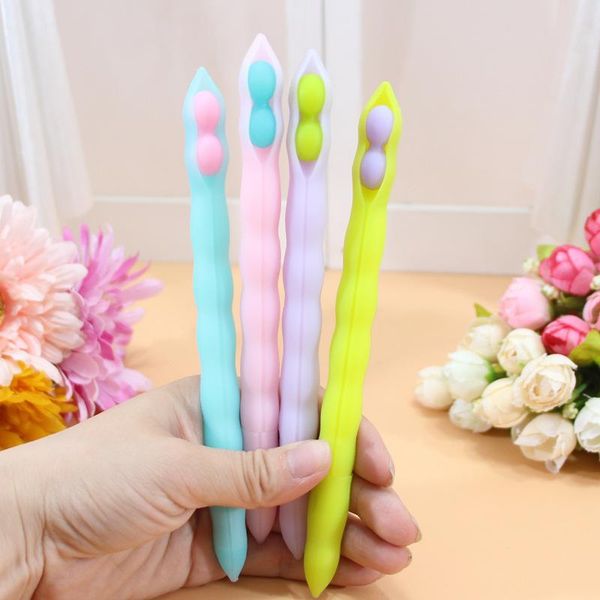 

gel pens wholesale kawaii pen 0.5mm 40pcs cute creative bean for school office supplies novelty korean stationary black stylo ge
