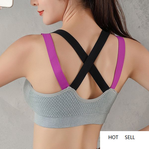 

sports bra for women gym seamless high impact sports bra yoga fitness female underwear push-up bra sportswear bralette, White;red