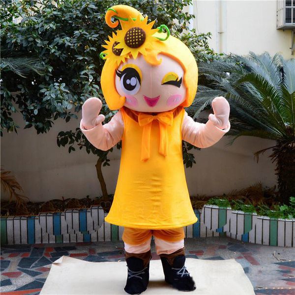 Halloween Girassol Girllower Mascot Traje de Alta Qualidade Personalizar Dos Desenhos Animados Sun Flor Plush Anime Tema Caráter Adulto Natal Carnaval Carnaval Vestido De Festa de Aniversário