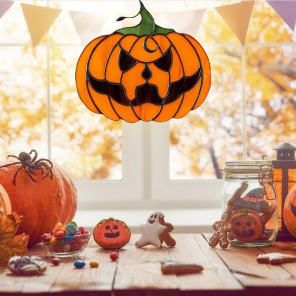 

decorative objects & figurines halloween decorations pendants pumpkin happy harvest sign hanging 2021 party ornaments props autumn door c1