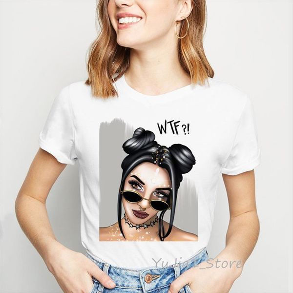 

bad girl print summer white women t shirts grunge aesthetic clothes graphic tees femme