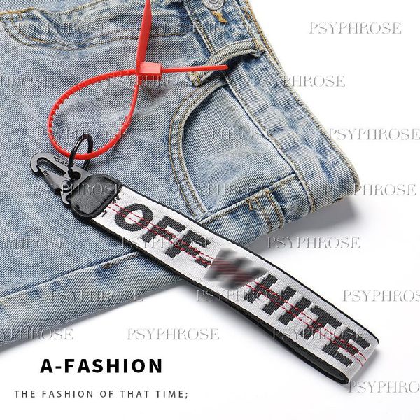 

keychains off 2021 trend canvas mobile phone white keychain european and american trendy brand jeans with wrist camera lanyard, Silver