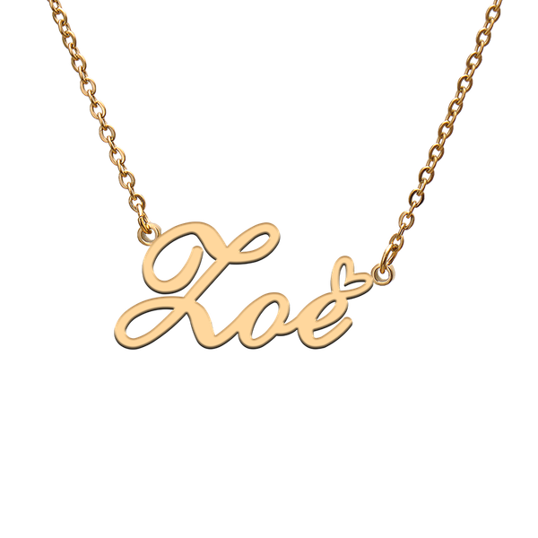 

charms god with love heart personalized character necklace name zoe for friend jewelry gift, Bronze;silver
