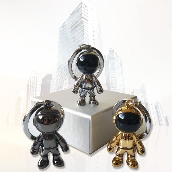 

a b. space robot keychain couple pendant men's car key chain girl key pendant in stock, Slivery;golden