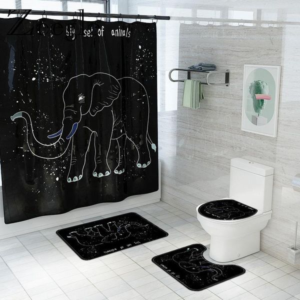 

home decoration bath mat waterproof shower curtain set bathroom carpet rug absorbent toilet seat cover mat floor carpet set