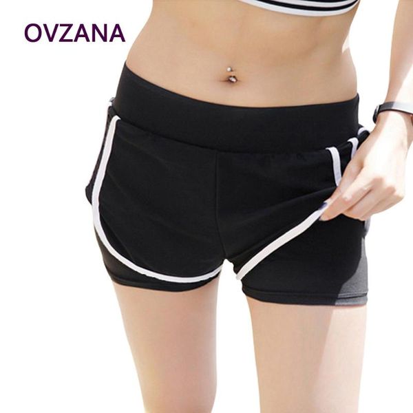 

2021 new gym shorts women yoga clothes fake 2 pieces running athletic wear compression fitness tights sweat sport femme, White;red