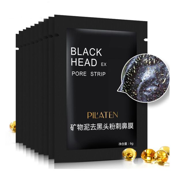 12 000 шт. / Лот Pilaten Face Care Faceial Minerals Conk Нос Черное удаление MASK PORE CLEANSER Глубокая очищающая черная голова Ex Pore