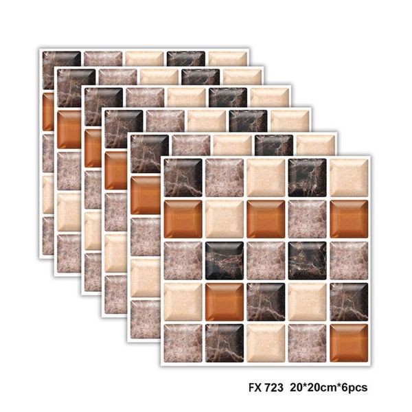 

wall stickers 6pcs flat simulation mosaic tiles sticker transfers 3d printed covers for kitchen cupboard wallpaper waterproof