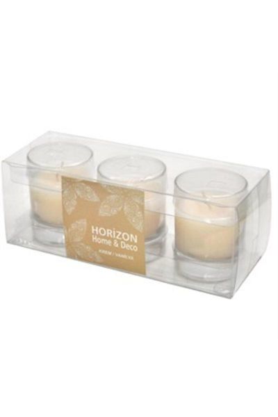 

cup candle-3'lÃ¼ package. cream/vanilla