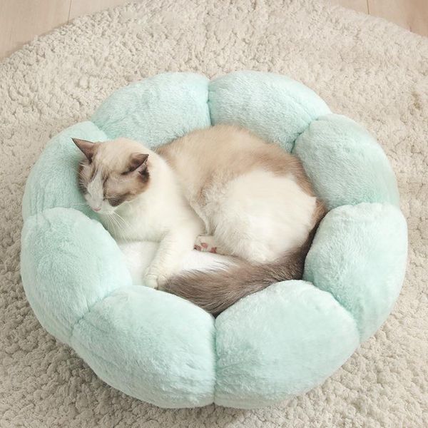 

cat beds & furniture flower cloud pattern pet bed sofa deep sleeping dog house winter warm plush soft cute cushion mat supplies