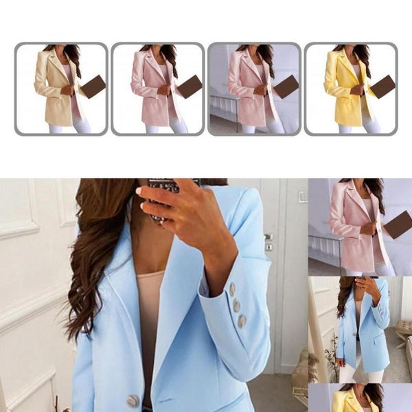 

women's suits & blazers autumn winter stylish solid color turndown collar blazer women slim streetwear, White;black