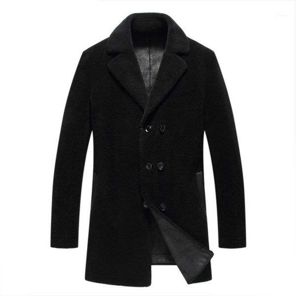 

men's woolen jackets lapel wool coat new casual jacket for men coat parka jacket 5xl 6xl 7xl 8xl large size1, Black
