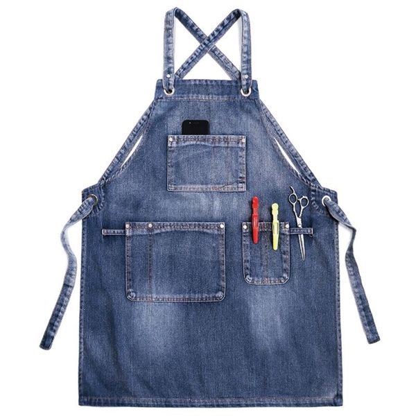 

aprons chef apron adjustable barista with pockets kitchen cooking baking f62a
