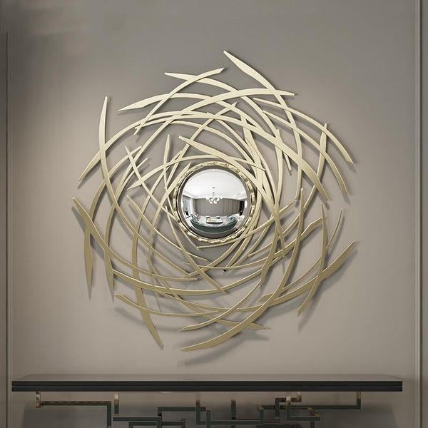 

mirrors light luxury stainless steel wall mirror porch living room decoration ornaments
