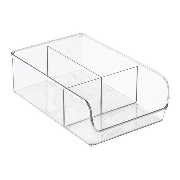 

storage bottles & jars plastic fridge and er divided organizer bin, container for food, drinks, , produce organization