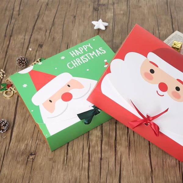 

gift wrap 10pcs square merry christmas paper packaging box santa claus favor happy year chocolate candy party supplies