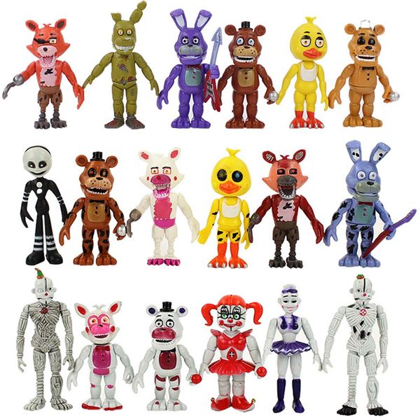 

6pcs/set 3styles animals bear fox rabbit duck chicken action figure toys