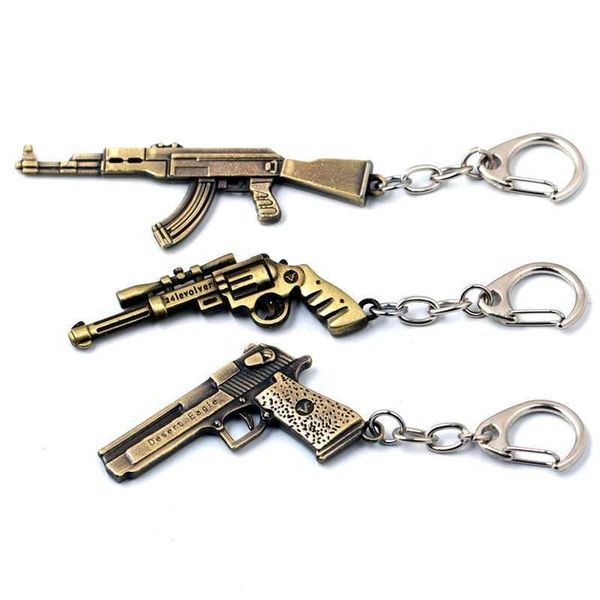 

alloy ak47 weapon model desert eagle key chain pendant around the game
