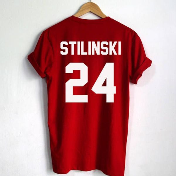

stilinski 24 letters print women short sleeve t shirt women harajuku kawaii red tshirt plus size teen wolf shirts women gai, White