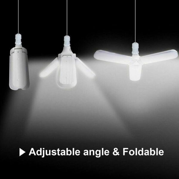 

deformable garage light led ceiling lights no flicker 27 led bulb 90 degrees angle adjustable ceiling lamp 75/60/45 w