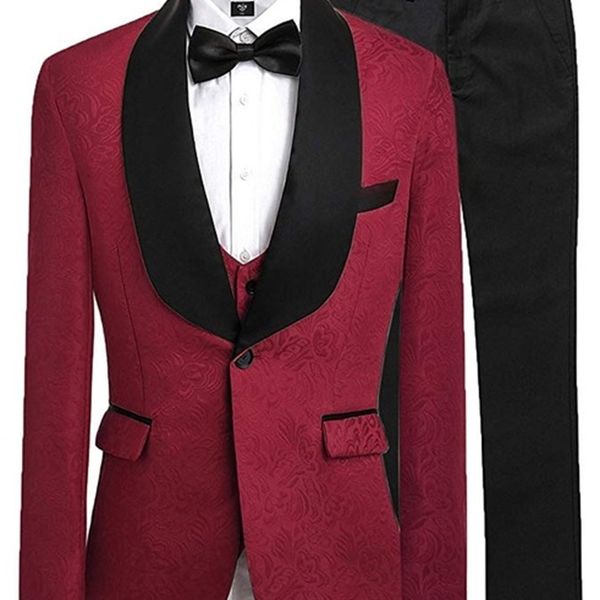 

men's suits & blazers personalized man a black satin lapel button from the groom's wedding suit of men (jacket + pants vest tie) q, White;black