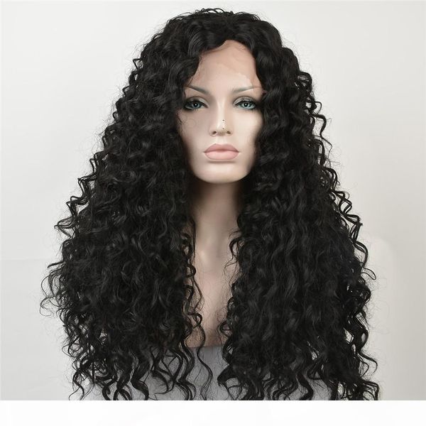 

kabell african american fashion fashion wigs lace front wigs 1# black curls hair long lace front wigs white women big wave hairstyle curls, Black;brown